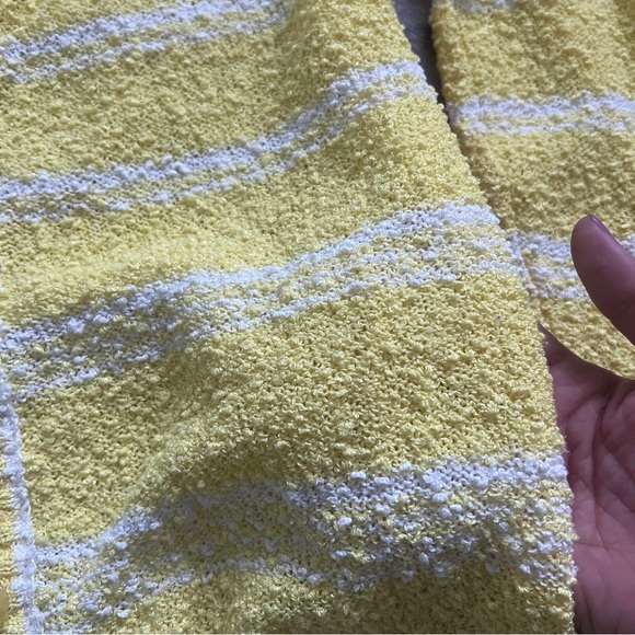 VINTAGE! Givenchy Sport Yellow and White Striped Cardigan, Button Closure, Large - Picture 3 of 6